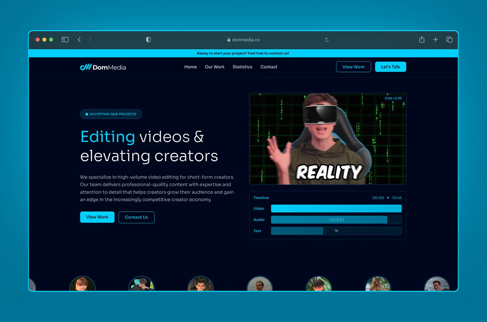 Dom Media — main screen
