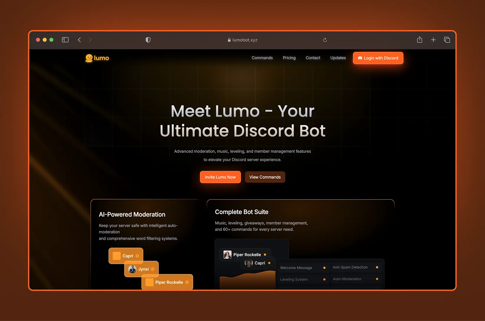 Lumo — main screen