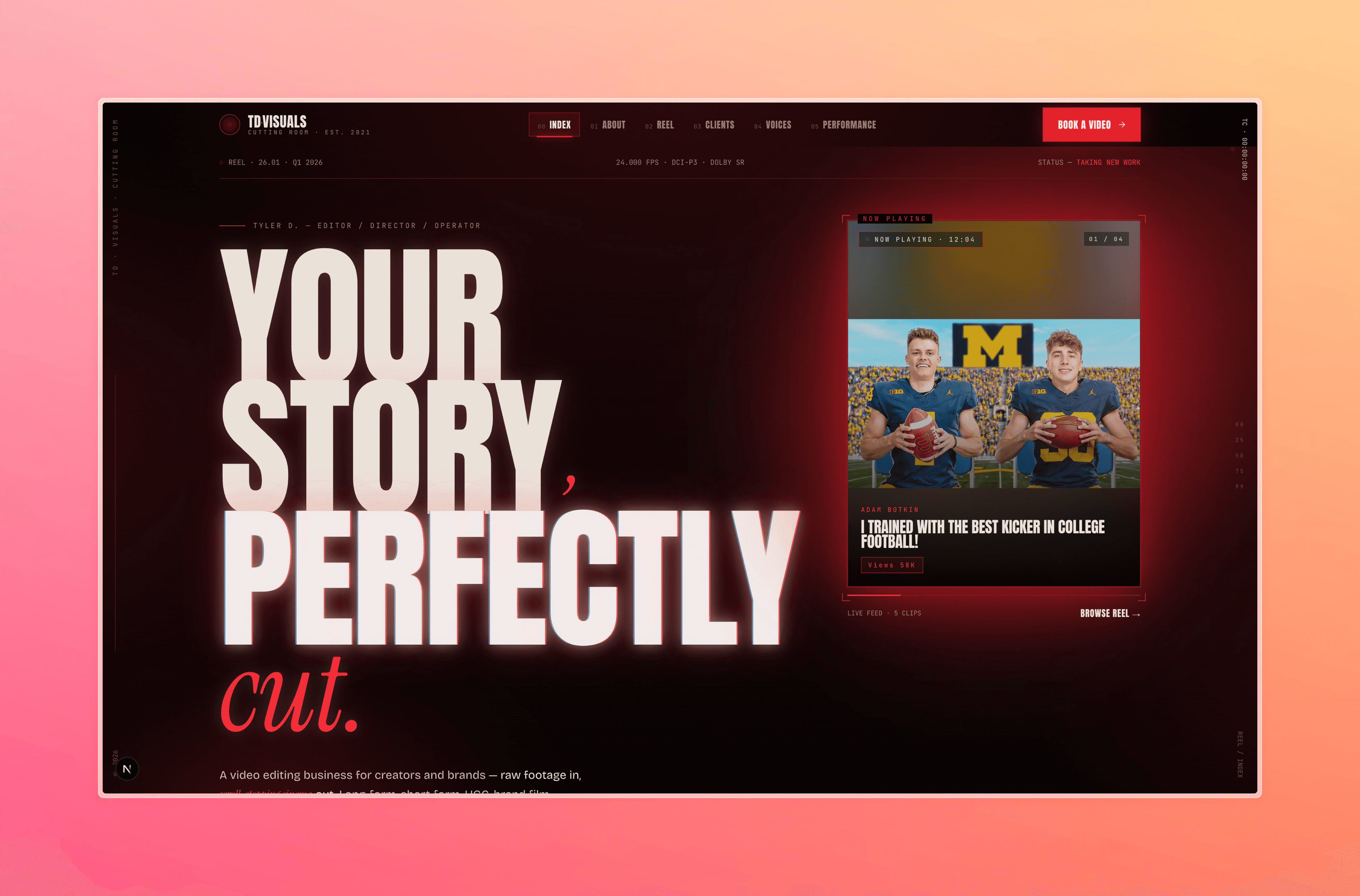 TD Visuals — main screen